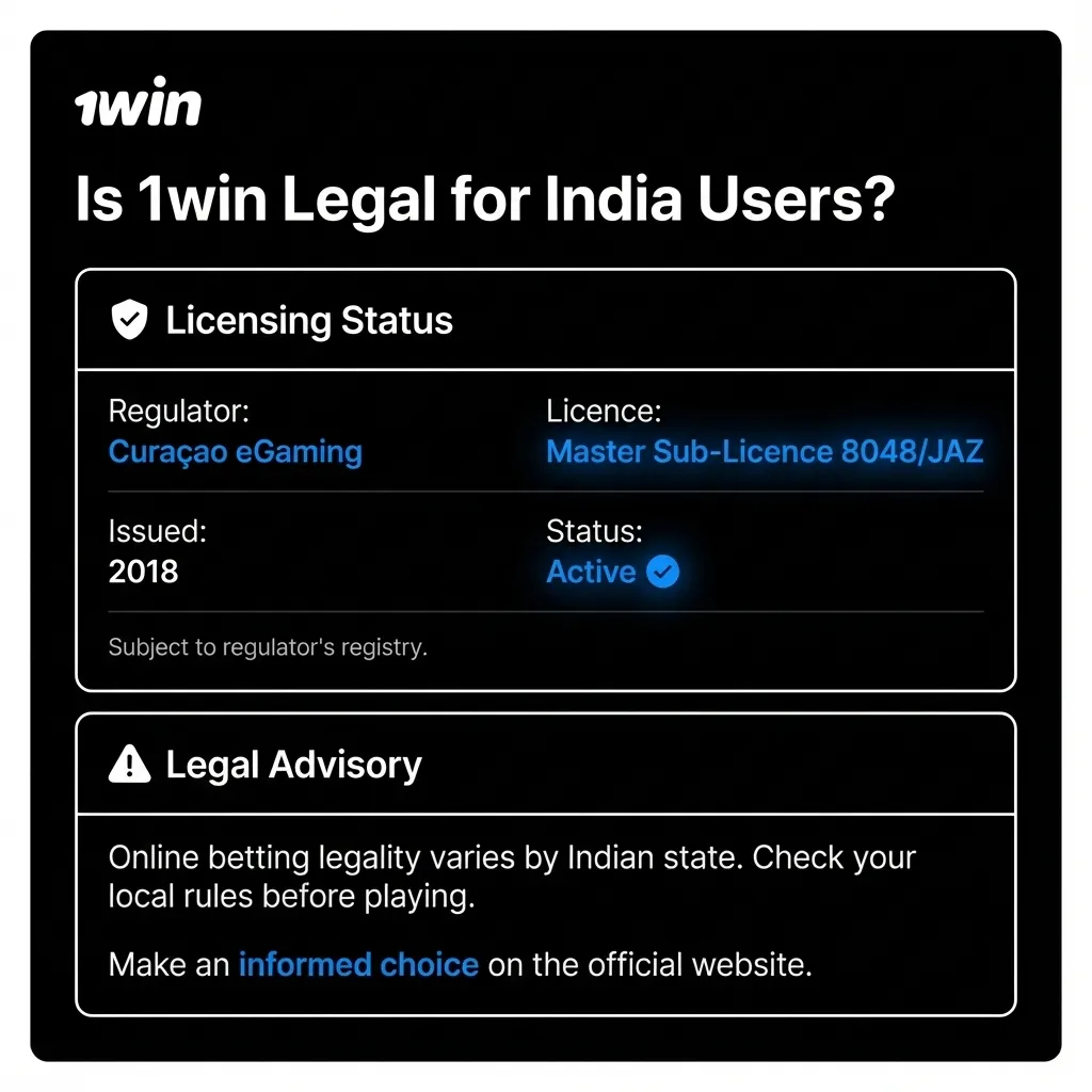 Is 1Win legal in India? Licensing info for Indian users