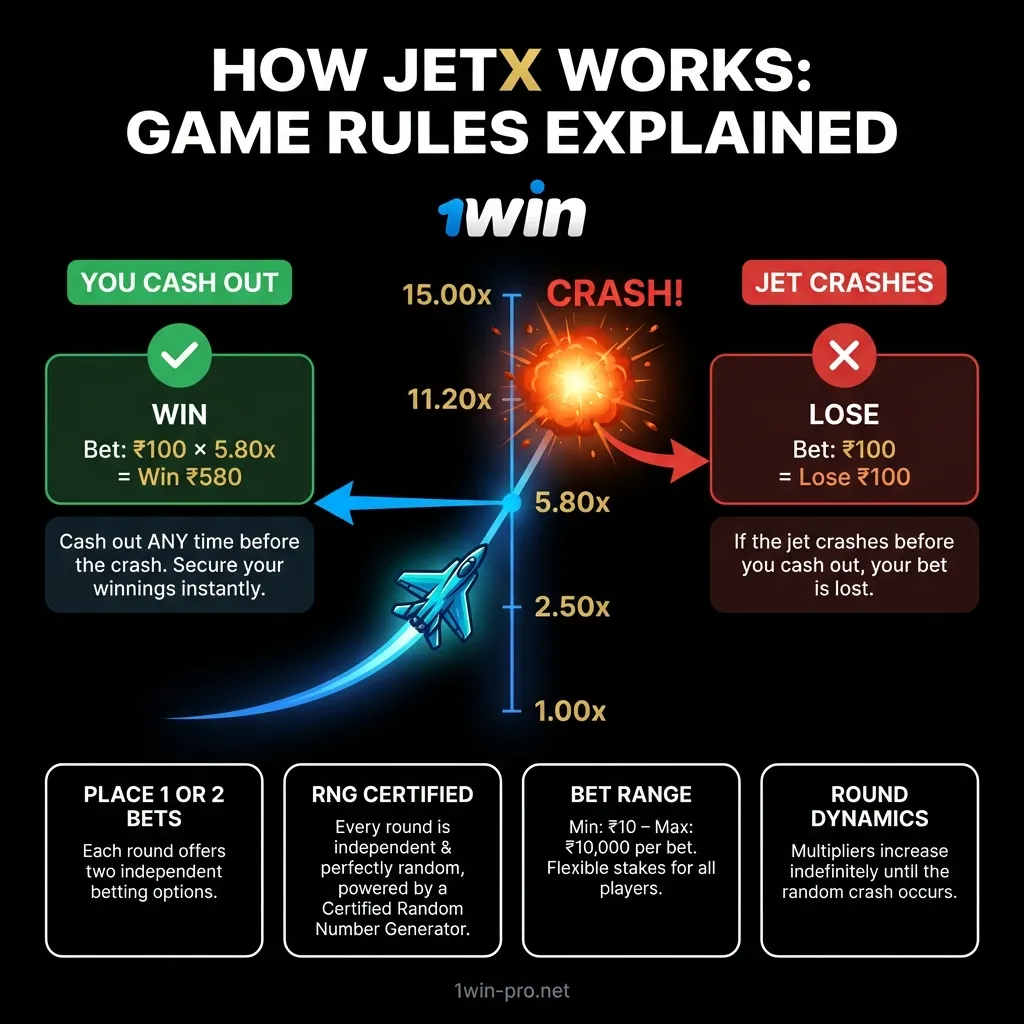 JetX game rules and mechanics guide for real money play on 1win