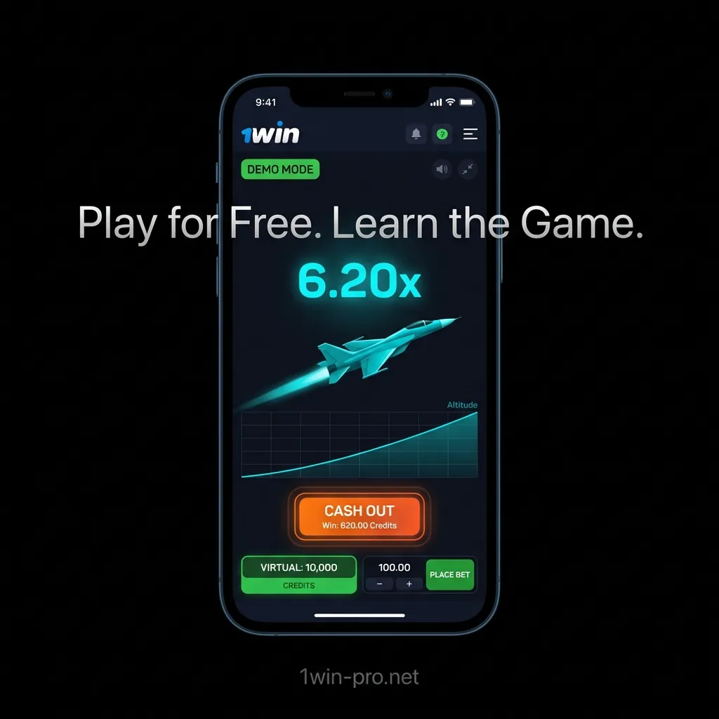 Practice JetX with virtual credits in risk-free demo version on 1win