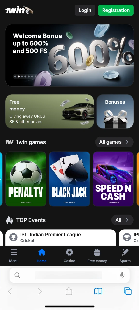 Launch the Safari browser and navigate to the official 1win site to begin the installation.