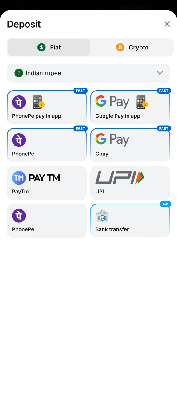 Provide the necessary payment information and enter the amount you wish to deposit into your 1win account.