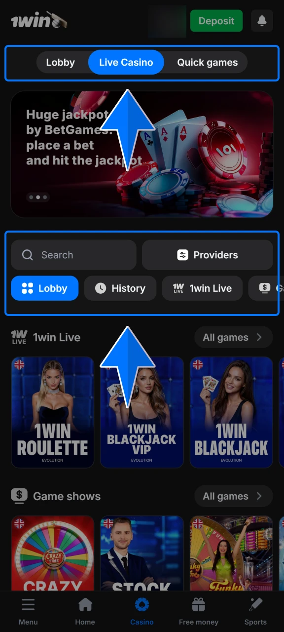 Navigate to the Live Games section on 1win and choose from Roulette, Blackjack, or Baccarat to start winning now.