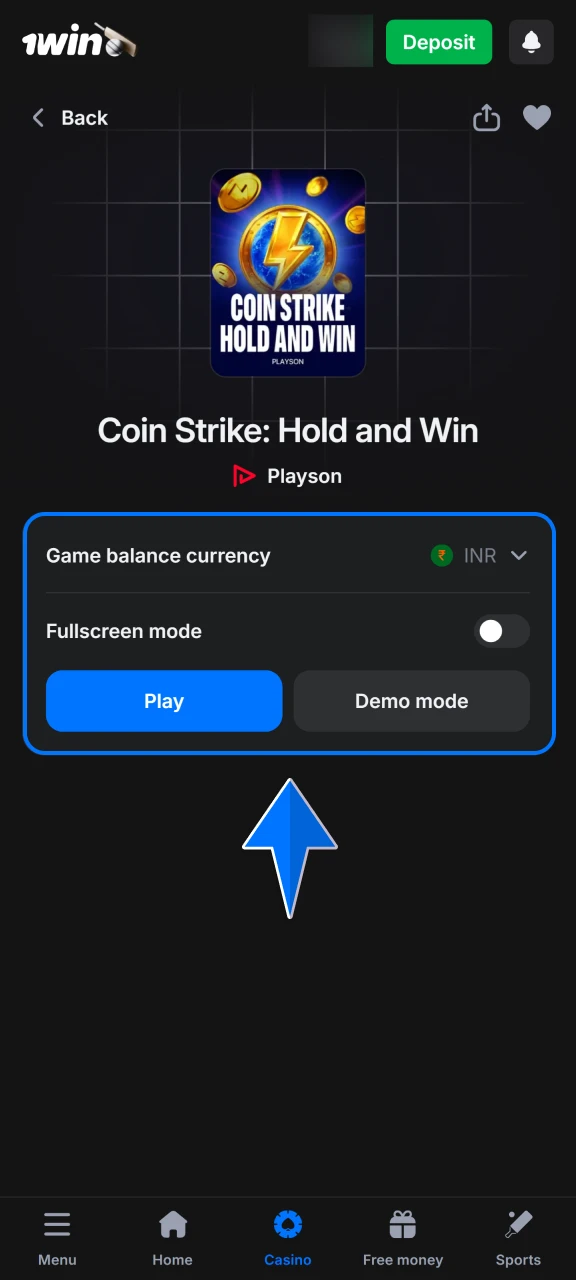 Choose between practicing for free in demo mode or betting real INR to win actual cash prizes on 1win.